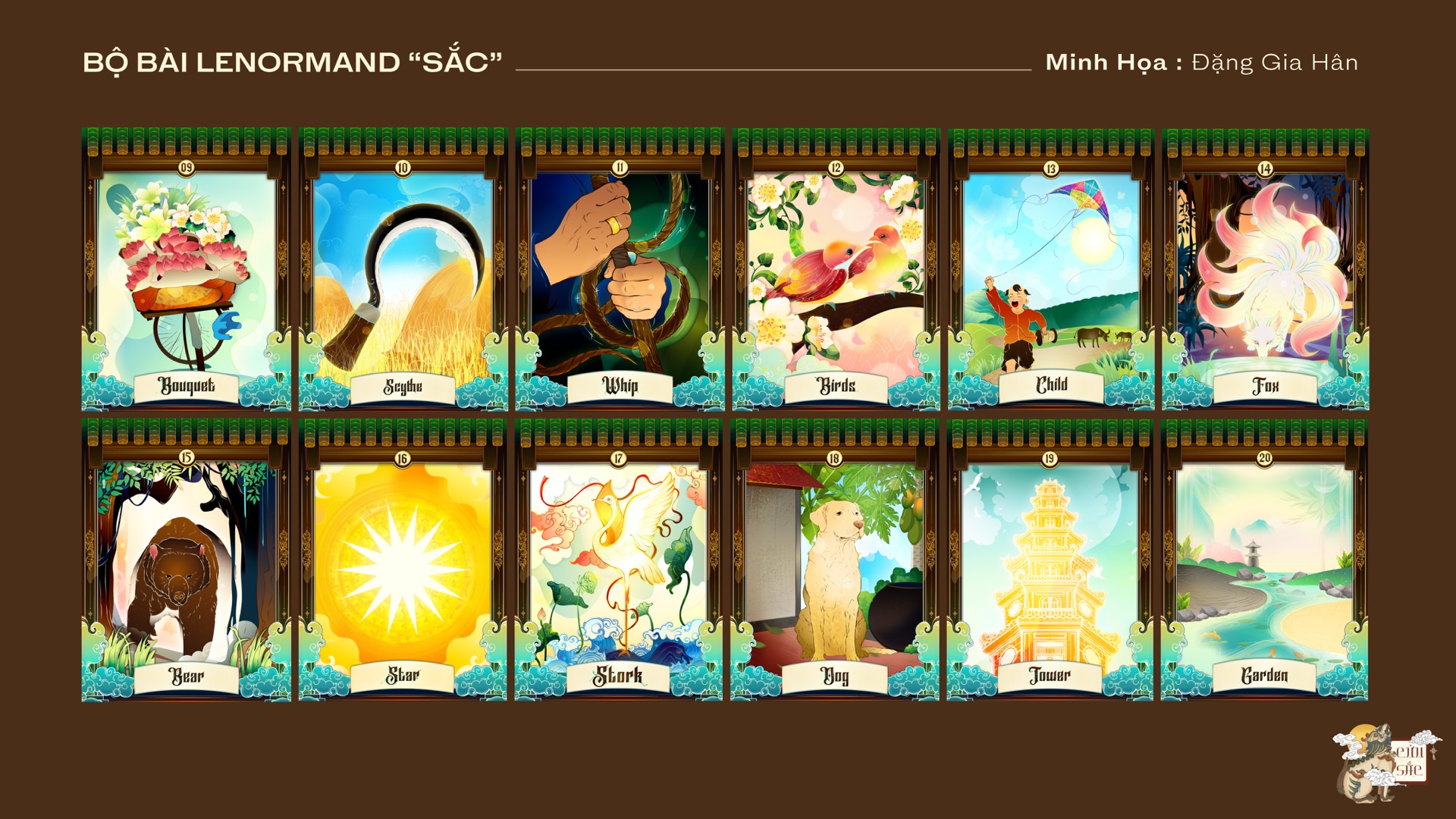 Lenormand Sắc — lá bài 09 đến 20